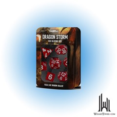 SET OF 7 SILICONE DICE: RED DRAGON STORM RED SCALES